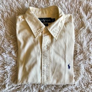 Ralph Lauren Yellow Long Sleeve Cotton Dress Shirt